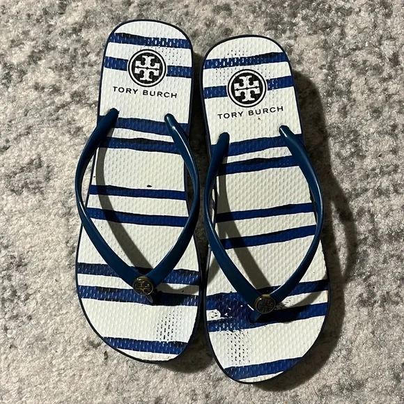 Tory Burch Shoes Tory Burch Habanero Blue Thong Flat Flip Flop